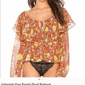 INTIMATELY FREE PEOPLE FLORAL BODYSUIT‎